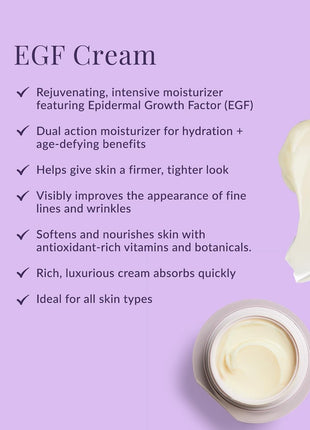 DHC EGF Cream, Anti-Aging Firming Peptide Moisturizer, 1.2 oz | Collagen Boosting Moisturizer, Improves Firmness and Radiance, Epidermal Growth Factor Serum Moisturizer