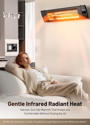 Dr Infrared Heater DR-238 Carbon Infrared Outdoor Heater for Restaurant, Patio, Backyard, Garage, and Decks, Standard, Black