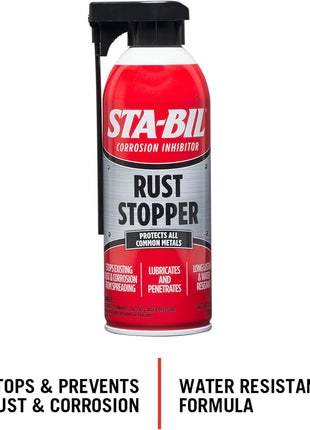 STA-BIL Rust Stopper - Anti-Corrosion Spray and Antirust Lubricant - Prevents Car Rust, Protects Battery Terminals, Stops Existing Rust, Rust Preventative Coating - 13 Oz (22003)