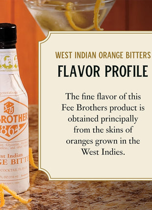 Fee Brothers West Indian Orange Cocktail Bitters, 5 fl oz (150ml) | Aromatic Cocktail Mixer & Concentrated Flavoring, Gluten Free, Vegan-Friendly