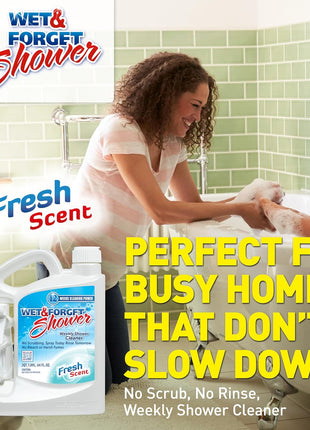 Wet & Forget Shower Cleaner Spray Multi-Surface Weekly Application Requires No Scrubbing, Bleach-Free Formula, Ready to Use, Fresh Scent, 3 Months of Cleaning, 64 Fluid Ounces, 1 Pack