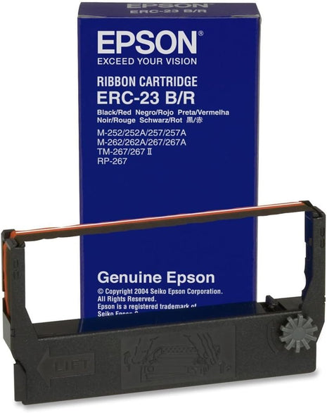 Genuine Epson (ERC-23BR) Black/Red Ribbon Cartridge - 3-Pack - For TM267, M280, M252, M267, M262, M267