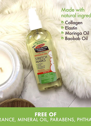 Palmer's Stretch Marks Massage Oil for Pregnancy & Weight Changes (3.4 Oz) | Pregnancy Skincare, Helps Moisturize & Soothe Dry, Itchy Skin During Pregnancy, Lightweight, Non-Greasy, 48hr Moisture