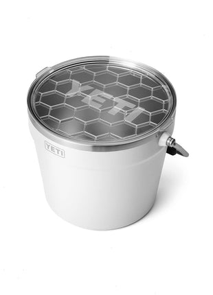 YETI Rambler Beverage Bucket, Double Wall Vacuum Insulated Ice Bucket with Lid, White