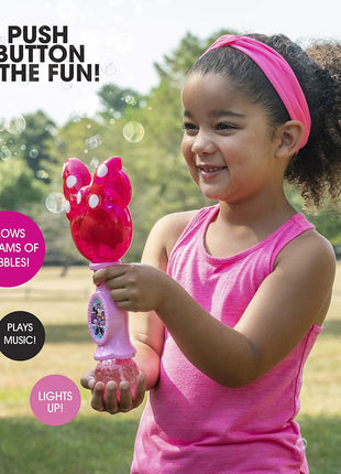 Little Kids Disney Minnie Mouse Light and Sound Musical Bubble Wand, Includes Bubble Solution, Multi (2051)
