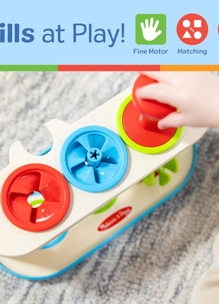 Melissa & Doug Match & Push Spinning Tops Developmental Skills Toy for Girls and Boys 2+ - FSC-Certified