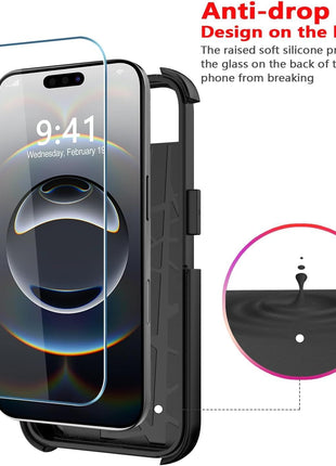 Diverbox for iPhone 16e Case & iPhone 17e Case [Compatible with MagSafe] [Shockproof] [Dropproof] [with Screen Protector ] Heavy Duty Protection Phone Cover (Black)