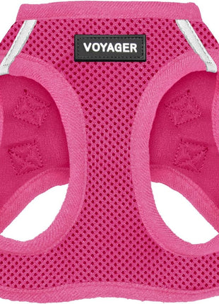 Best Pet Supplies Voyager Step-in Air Harness - All Weather Mesh, Reflective, No Pull Harness for Dogs, Cats - Secure with Hook & Loop Fastener, Buckle, Double D-Rings - Fuchsia, S