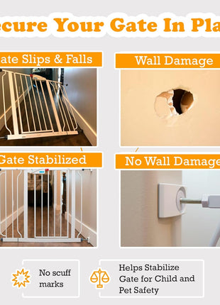 Wall Nanny - Baby Gate Wall Protector (Made in USA) Protects Walls and Doorways from Pet Gates - for Pressure Mounted Indoor Safety Baby Gates - White