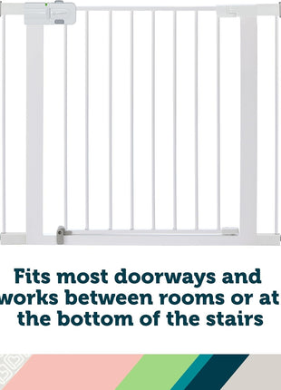 Safety 1st Easy Install Walk Thru Baby Gate for Doorway With Door, Dog Gates, Fits 29"-38", Easy Install 28" Tall, White
