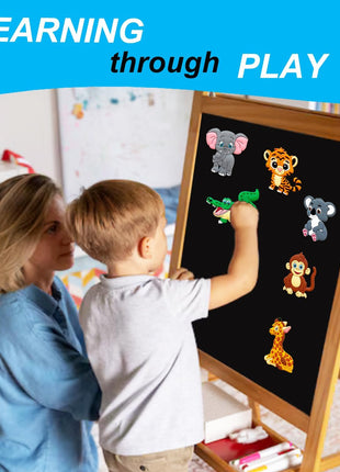 Fridge Magnets for Toddlers Wild Animal - Refrigerator Magnets for Kids - Large Cute Soft Full Back Magnetic Animals for Fridge - Toddler Magnets for Refrigerator - Rubber Big Size Kid Magnet Toys