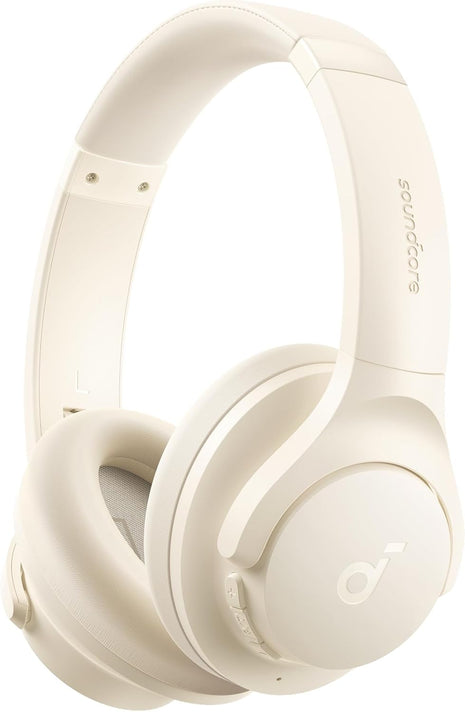 Soundcore by Anker Q20i Hybrid Active Noise Cancelling Headphones, White | Over-Ear, Bluetooth, 40H ANC Playtime, Hi-Res Audio, Big Bass, Transparency Mode, Customize via App, Travel, Home, Office
