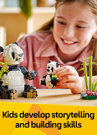 LEGO Creator 3 in 1 Wild Animals Panda Family - Building Toy Kit for Kids with 3 Building Options, Panda, Penguin, or Orca - 8 Year Old Girl & Boy Birthday Gifts - 31165
