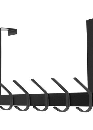 DOKU Over The Door Hook, Heavy Duty Over Door Hanger Holder for Coat Robe Hat Clothe Towels Hanging, Bathroom Organizer Towel Rack 12 Hooks, Matte Black