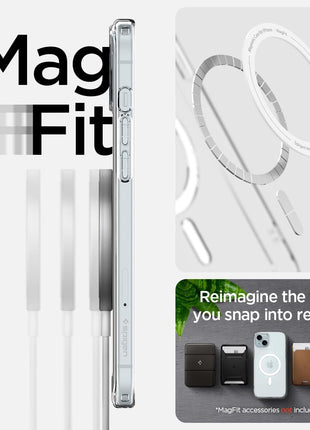 Spigen for iPhone 15 Case, Ultra Hybrid MagFit [Anti-Yellowing] [Compatible with Magsafe] - Clear