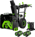 EGO POWER 24 inch Electric Snow Blower, Cordless Self-Propelled 2-Stage, Includes (2) 56 V 7.5Ah Batteries and Dual Port Charger - SNT2405