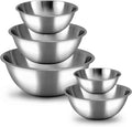 WHYSKO Meal Prep Stainless Steel Mixing Bowl (5 Piece Set) Home, Refrigerator, and Kitchen Food Storage Organizers | Ecofriendly, Heavy Duty, No Lids