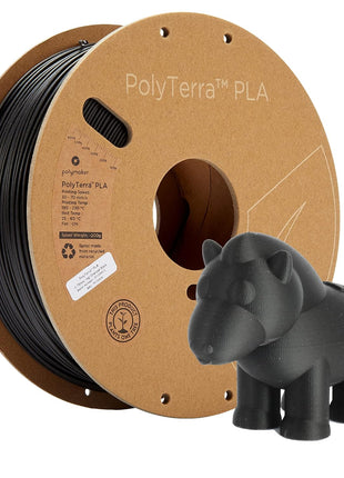 Polymaker Matte PLA Filament Charcoal Black 1.75mm 1kg 3D Printing Filament, PolyTerra 3D Printer PLA Filament