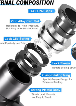 TAILONZ PNEUMATIC Male Elbow 1/4 Inch Tube OD x 1/8 Inch NPT Thread 90 Push to Connect Fittings PL-1/4-N1 (Pack of 10)