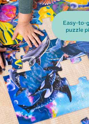 Melissa & Doug Underwater Ocean Floor Puzzle, 48 pc Jumbo Jigsaw Puzzle, Educational Screen Free Activity for Toddler, Preschoolers and Kids Ages 3+ (2 x 3 Feet) - FSC Certified