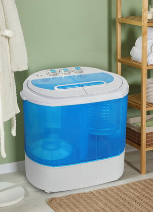 ZenStyle Portable Washer Compact Twin Tub 9.9 LB Mini Top Load Washing Machine Washer/Spinner w/ 6.57 FT Inlet Hose