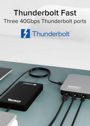 Plugable Thunderbolt 4 Dock for Quad Monitors 100W, Thunderbolt Docking Station Connects up to Four 4K Monitors for Windows and Mac Laptops, 2x HDMI, 4x Thunderbolt 4/USB C, Driver Required TBT-6950PD