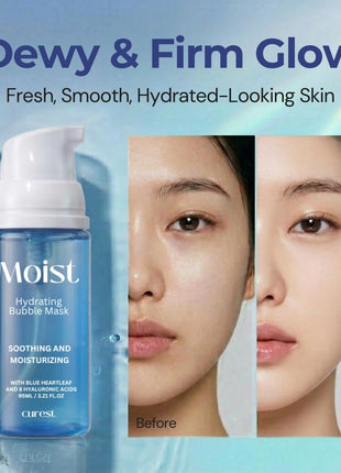 Curest Wash-Free Micro Bubble Mask - Korean Skin Care Set for Radiant Glow