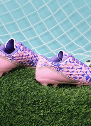 DREAM PAIRS Boys Girls Soccer Cleats Youth Firm Groud Athletic Outdoor Trainning Football Shoes for Little/Big Kid,Size 11 Little Kid,Pink/Purple,HZ19003K