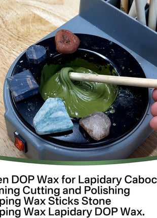 Green DOP Wax for Lapidary Cabochon Forming Cutting and Polishing Dopping Wax Sticks Stone Dopping Wax Lapidary DOP Wax (2 Pieces)