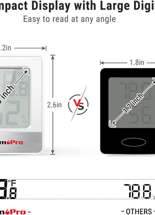 TempPro TP49 Digital Hygrometer Indoor Thermometer Humidity Meter Room Thermometer with Temperature and Humidity Monitor Mini Hygrometer Outdoor Thermometer (Previously ThermoPro)