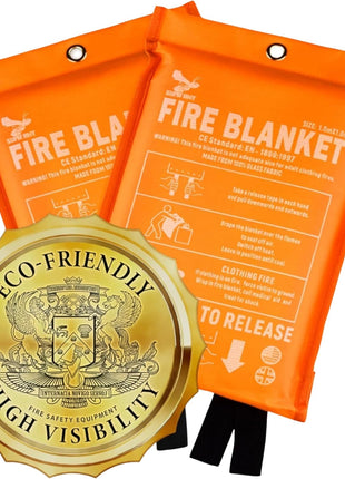 Fire Blanket - 1500F CE Certified Emergency Fire Blanket for Home and Kitchen. 500GSM Fabric & 0.5mm Thick - 100% Fiberglass Fire Extinguisher for Car,Warehouse Office - 2pc (40x40 inches) by Supa Ant