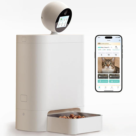 AI Smart Automatic Cat Feeder with 360Â° Camera, 2K HD Night Vision & 2-Way Audio, Smart APP Control, Up to 16 Meals/Day, 5.5L Timed Food Dispenser for Cats and Dogs
