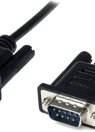 StarTech.com 2m Black DB9 Null Modem Serial Cable, Male to Female | 9 pin Null Modem Cable, Cross Wired, DB-9 (M) to DB-9 (F), Male to Female
