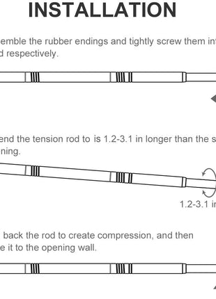 Ausemku Shower Curtain Rod Tension - 32-80 Inch Never Rust Non-Slip Spring Tension Curtain Rod No Drilling Stainless Steel Curtain Rod Use Bathroom Kitchen(Silver)