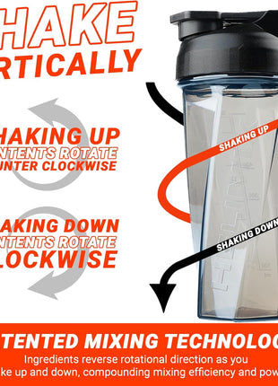 HELIMIx 2.0 Vortex Blender Shaker Bottle Holds upto 28oz | No Blending Ball or Whisk | USA Made | Portable Pre Workout Whey Protein Drink Shaker Cup | Mixes Cocktails Smoothies Shakes | Top Rack Safe