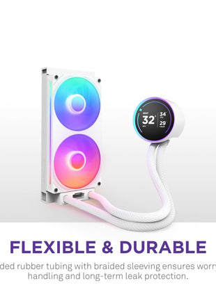 NZXT Kraken Elite 240 RGB 2024 - AIO CPU Liquid Cooler - 240mm Radiator - 2 x F120P Fans - Customizable 2.72 inch IPS LCD - NZXT Turbine Pump - AMD® AM5, AM4 - Intel® LGA 1851/1700, 1200/115X - White
