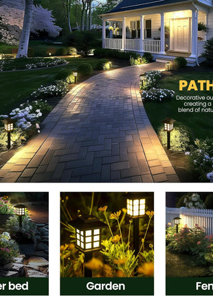GIGALUMI Solar Outdoor Lights,12 Pack LED Solar Lights Outdoor Waterproof, Solar Walkway Lights Maintain 10 Hours of Lighting for Your Garden, Landscape, Path, Yard, Patio, Driveway