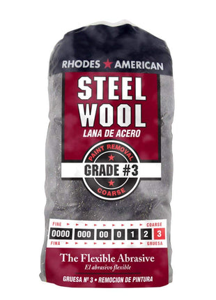 Homax Rhodes American Paint Removal Steel Wool, Coarse Grade #3, 12 Pads