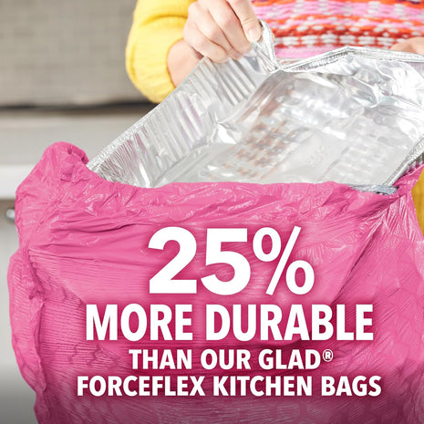 Glad Tall Kitchen Trash Bags 13 Gallon, MaxStrength Cherry Blossom Garbage Bags, Drawstring, 90 Count