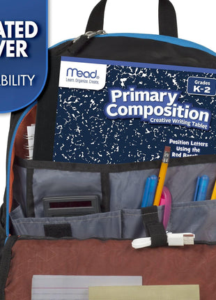 Mead Primary Composition Book, Primary Ruled Journal, Grades K-2, 7-1/2 inch x 9-3/4 inch, 100 Sheets, Blue Marble (09902)