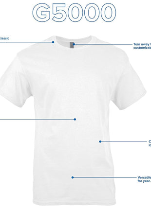 Gildan Heavy Cotton T-Shirt G5000, White (3-Pack), Medium