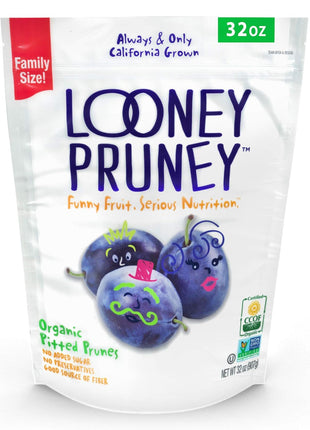 Looney Pruney Organic Pitted Dried Prunes for the Entire Family | Always California-Grown | Kosher | No Added Sugar & No Preservatives (32 oz)