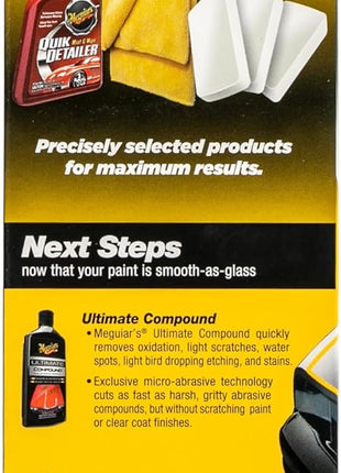 Meguiar's G191700 Smooth Surface Clay Kit, Safe and Easy Car Claying for Smooth as Glass Finish