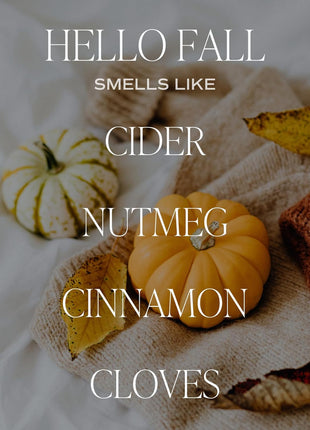 Sweet Water Decor Hello Fall Candle, 9oz Amber Jar, Autumn Scents for Home | Hot Cider, Cinnamon, Cloves, & Nutmeg Soy Wax Scent Notes, 40+ Hour Burn Time, Glass Jar, Black Lid, Thanksgiving & Halloween