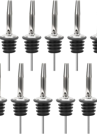 JBtek (12 Pack Stainless Steel Classic Bottle Pourers w/Tapered Spout