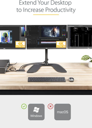 StarTech.com 3-Port DisplayPort 1.4 Splitter, DisplayPort to 3x DP Multi-Monitor Adapter, Triple 4K Computer MST Hub, USB Bus-Powered, Windows Only (MST14DP123DP)