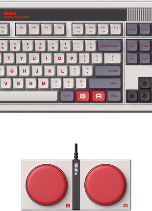 8BitDo Retro 108 Mechanical Keyboard with 108 Keys and Integrated Numpad, Bluetooth/2.4G/USB-C Hot Swappable Wireless Gaming Keyboard for Windows and Android - N Edition