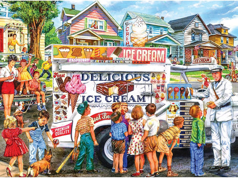 RoseArt - Back to The Past - Ice Cream Truck Day - 1000 Piece Jigsaw Puzzle for Adults