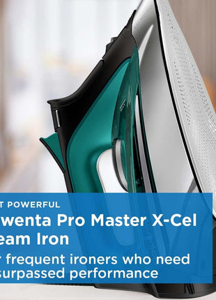 Rowenta Pro Master Stainless Steel Soleplate Steam Iron for Clothes, Anti-Drip Protection, 210 g/min, 400 Microsteam Holes, 1775 Watts Iron Steamer for Clothes, Powerful Steam DW8360
