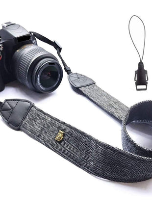 WANBY Camera Strap Black Canvas Neck Shoulder Strap with Quick Release Buckles for DSLR SLR